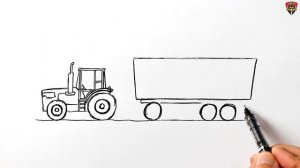 How to draw a Farm Tractor | Easy Drawing