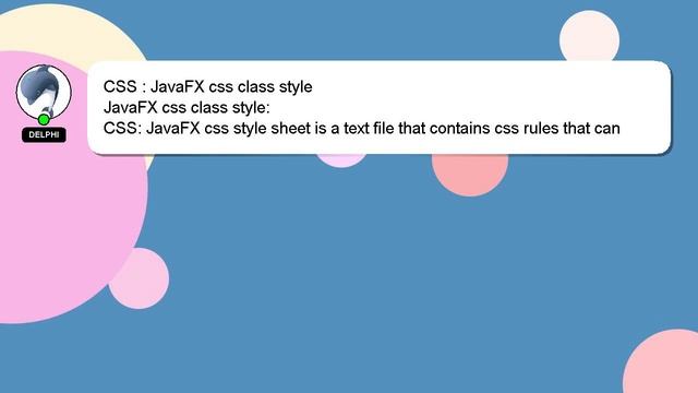 CSS : JavaFX css class style смотреть онлайн