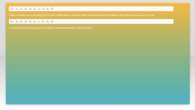 Counting consecutive 1's in NumPy array смотреть онлайн