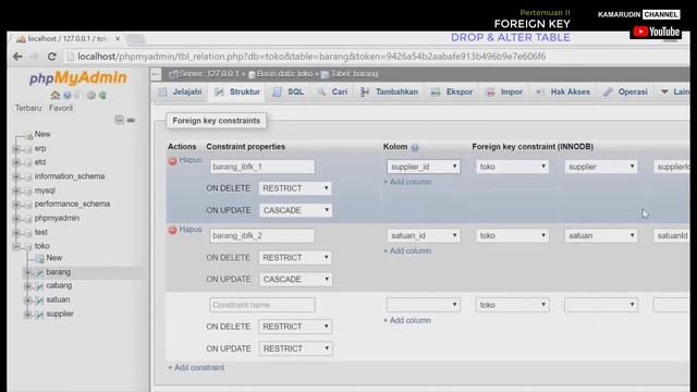 Pertemuan 03 - Foreign Key, Drop dan Alter Table смотреть онлайн