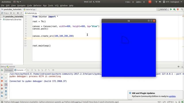 Python GUI Tutorial - 15 - Canvas - create arc | Tkinter смотреть онлайн