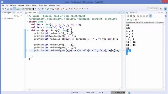 Scala Tutorial 25 - Reduce, fold or scan смотреть онлайн