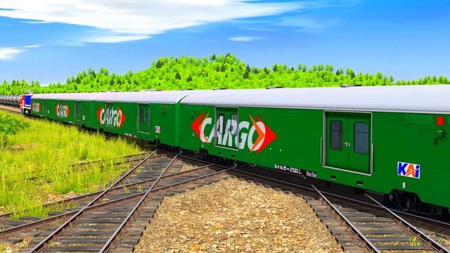 8 TRANSPORTING TRAINS CROSSING ON TOP OF THE OTHER TRAINS & DOUBLE CRISS-CROSS RAILROAD TRACK #54 смотреть онлайн