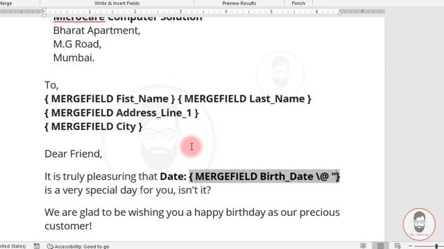 MS Word-Date Problem In Mail Merge | Number is appearing instead of the date in mail merge | Hindi смотреть онлайн