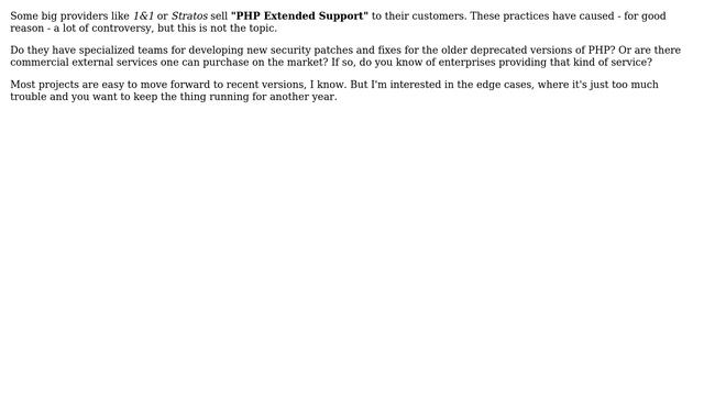 Webmasters: How does "PHP Extended Support" work? смотреть онлайн