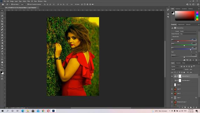 Photoshop | channel mixer | Green to Blue смотреть онлайн