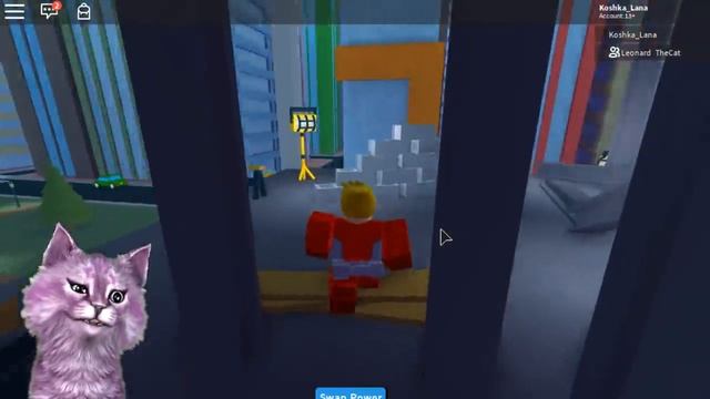СИМУЛЯТОР СУПЕРГЕРОЯ В РОБЛОКС Heroes of Robloxia КОШКА ЛАНА И КОТ ЛЕОНАРД играют смотреть онлайн