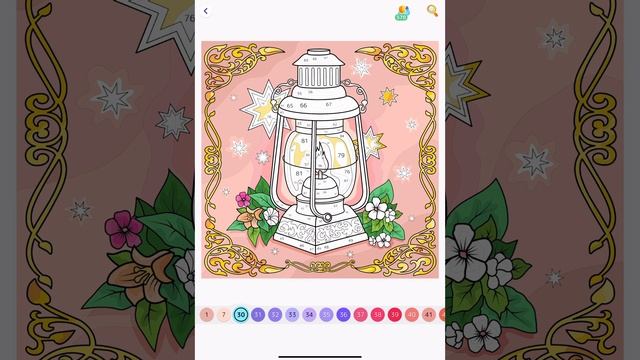 Hey Color With me Lantern Paint by Numbers app #relaxing #coloring #retro смотреть онлайн