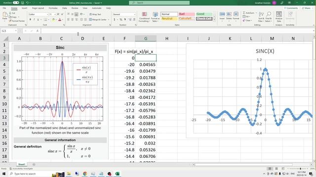 Write your own Function in Excel: SINC(X) смотреть онлайн