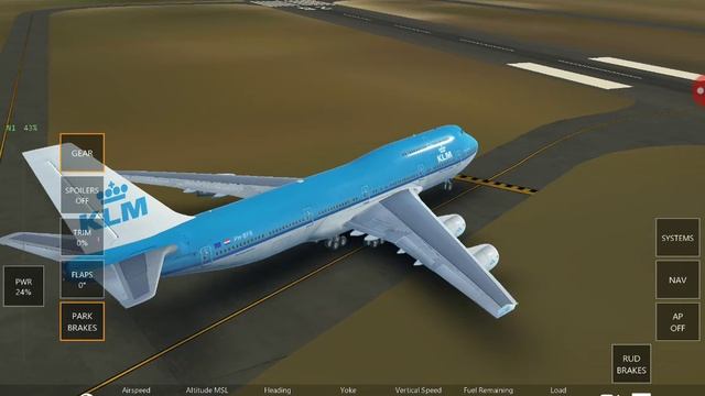 Infinite Flight Полёт на боинг 747 - 400 авиакомпании KLM