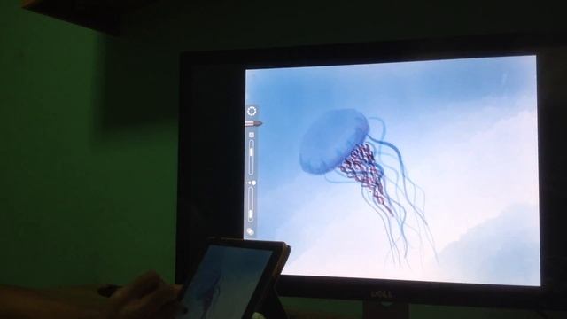 Watercolor digital painting of The Jellyfish. Tayasui Sketches app смотреть онлайн