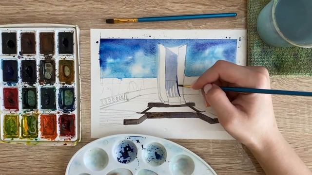 Как нарисовать Самару карандашом и акварелью начинающим | Рисунок для детей смотреть онлайн