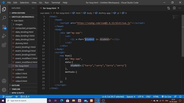 VueJs Tutorial for beginners in HINDI | ENGLISH (#16) v-for directive in vuejs смотреть онлайн