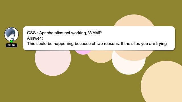 CSS : Apache alias not working, WAMP смотреть онлайн
