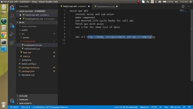 Vue js tutorial for beginners #22 fetch data from API | axios смотреть онлайн
