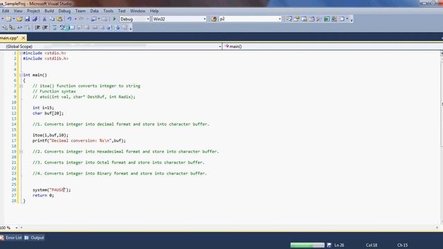 itoa : Converts integer to string in C смотреть онлайн