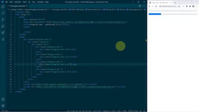 Tutorial Bootstrap 4 #20 Progress Bar Bootstrap смотреть онлайн