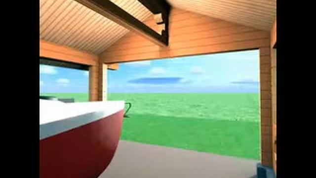 из бруса навес для яхты или катера