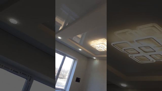 #Натяжной потолок с LED профилем в сочетании с гипсокартоном #натяжныепотолки #свет#электрик #дизай смотреть онлайн