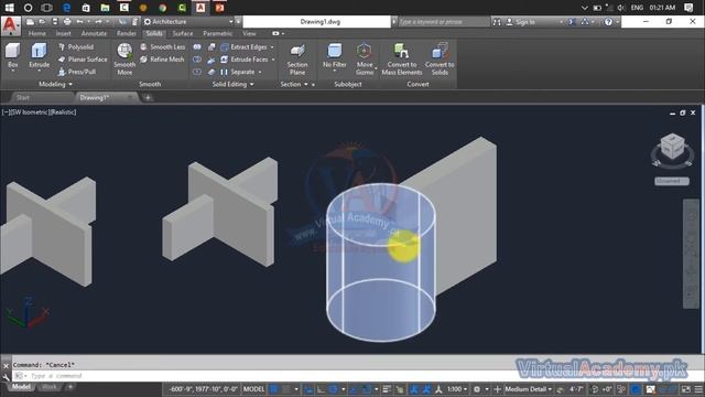 AutoCAD 3d Modeling | Union Command | Subtract Command | Intersect Command. 51