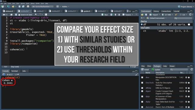How to calculate the effect size for Chi Square test of Independce in R смотреть онлайн
