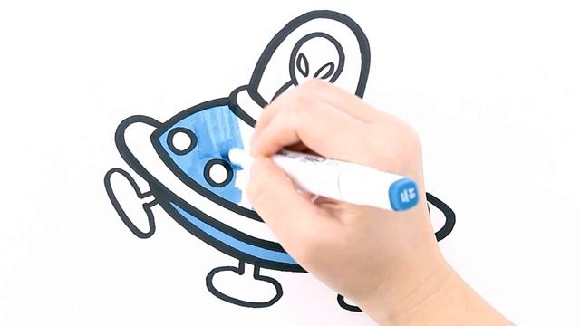 Как нарисовать НЛО / Мультик раскраска для детей / Раскрась Ка смотреть онлайн