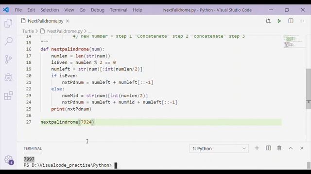 How to get next higher Palindrome in Python | Optimal solution смотреть онлайн