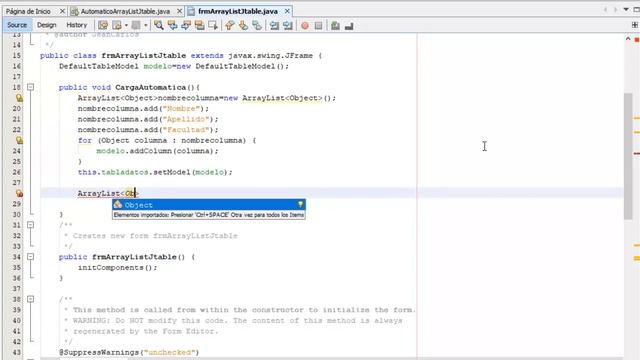 Cargar ArrayList en un Jtable NetBeans смотреть онлайн