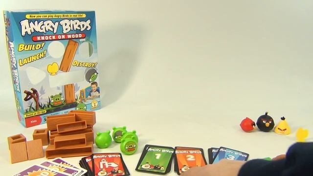 Angry Birds Knock On Wood Card Game by Mattel - Build Launch Destroy w/ Slingshot Launcher смотреть онлайн