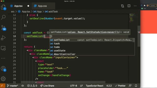 Todo List in ReactJS using TypeScript Tutorial смотреть онлайн