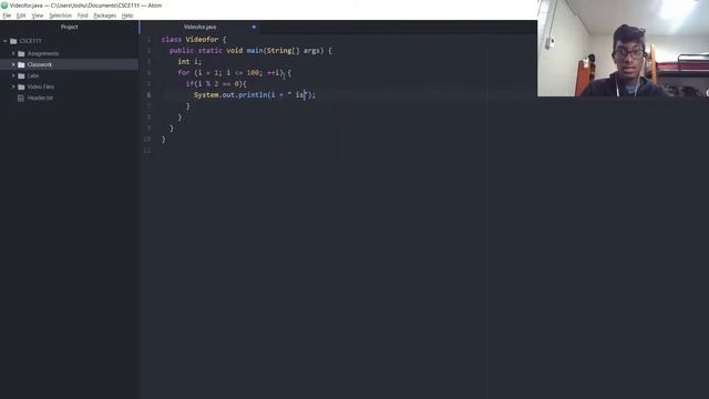 Writing For Loops in Java IDE Atom смотреть онлайн