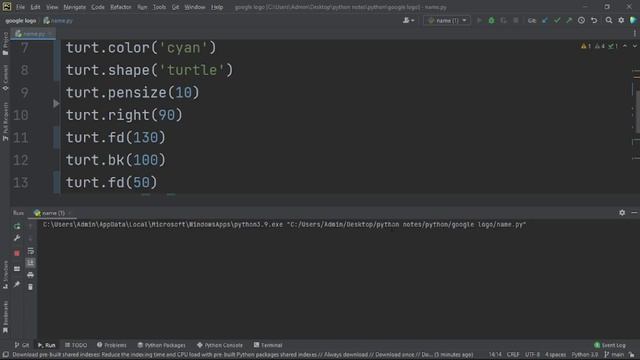 Writing Python Name Using Turtle Library | Turtle Programming | смотреть онлайн