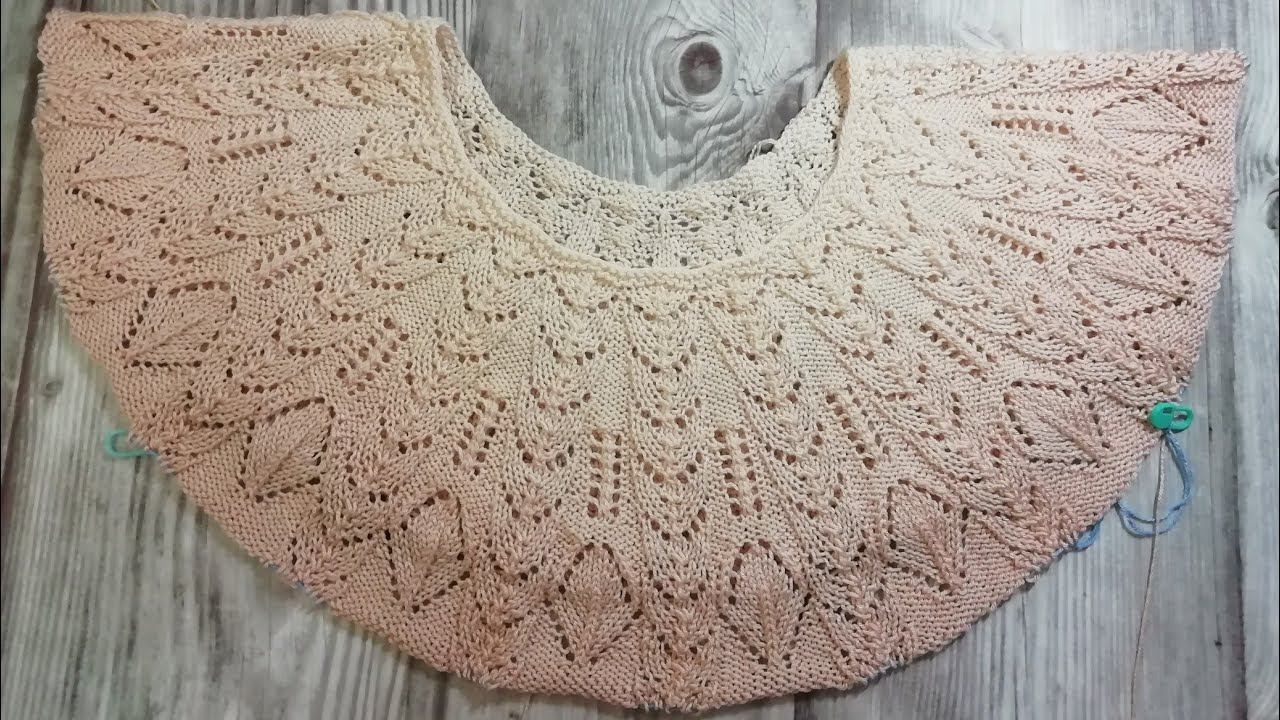 Кофточка из пряжи Ализе дива омбре батик. Начало - вязание круглой кокетки. Мастер-класс. смотреть онлайн