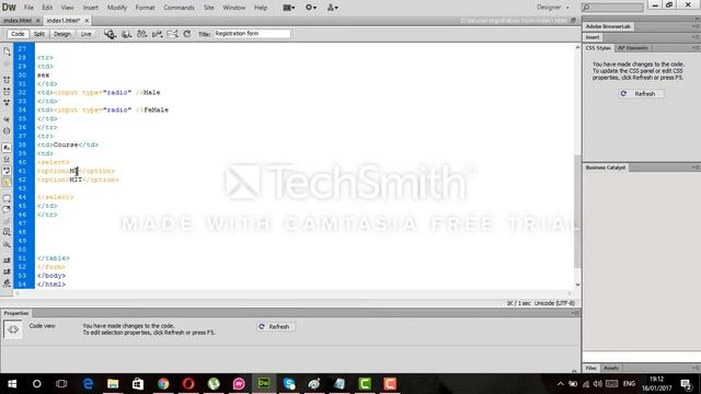 How to create Student Registration Form in HTML/ HTML 5 смотреть онлайн
