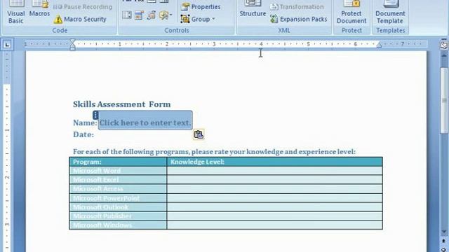 Word Tutorial Creating a Form Template Microsoft Training Lesson 21.2 смотреть онлайн