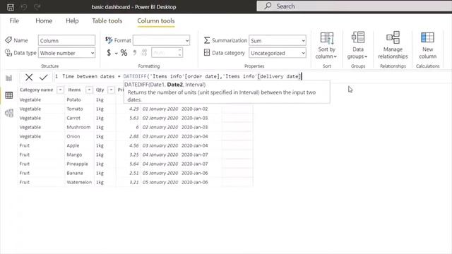 How To Use Datediff Function In Power Bi | DAX | Part 8