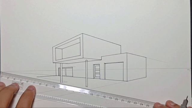 Architectural Sketch in 2 point perspective // Perspective Drawing смотреть онлайн