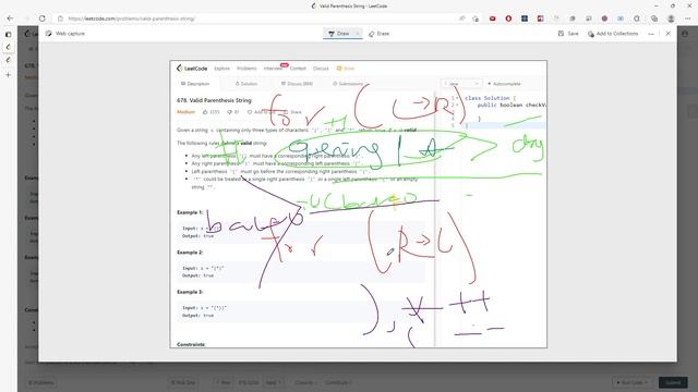 LeetCode 678 | Valid Parenthesis String | Greedy | Java смотреть онлайн