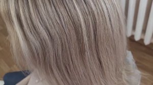 Мелирование +тонирование волос. Эстель де люкс.10/0+10/16+10/17.