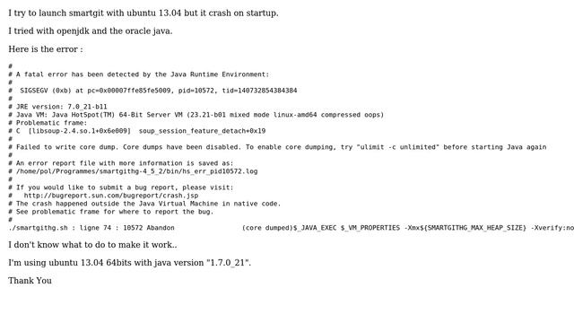 Ubuntu: smartgit ubuntu 13.04 64bits crash startup смотреть онлайн