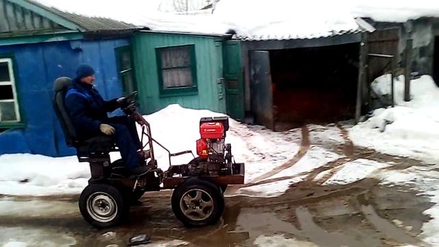 Самодельный мини трактор 4х4 первый выезд смотреть онлайн