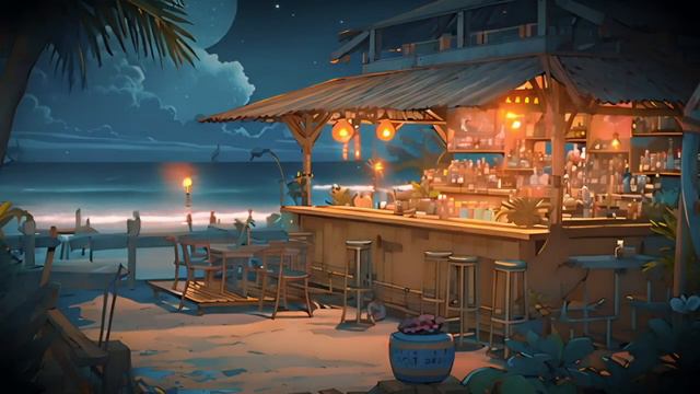 Hawaiian Sunset Cafe Ambience With Relaxing Hawaiian Guitar Music Playlist