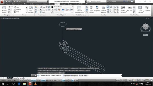 how to draw a 3D an allen key in autocad смотреть онлайн