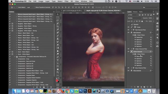 Chromatic Aberration Refocus Kit – Photoshop action tutorial смотреть онлайн