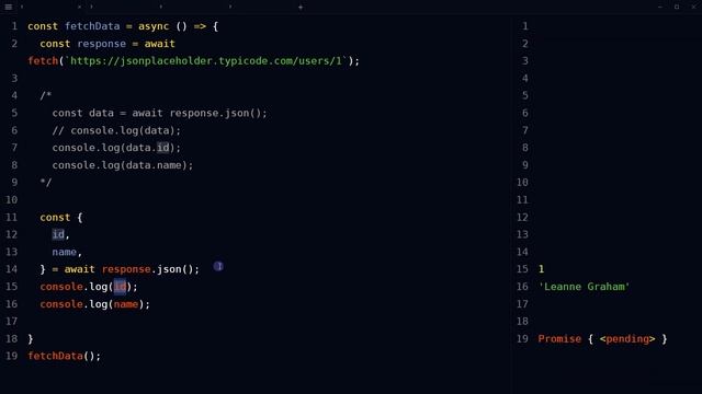 Destructuring Fetch Response in JavaScript смотреть онлайн