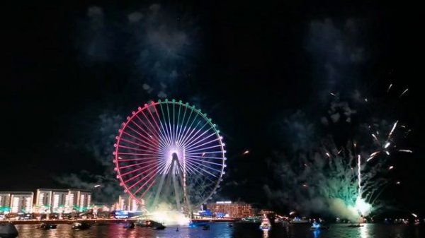 Dubai 2021 AIN Dubai firework full show Салют 50 лет Эмиратам Колесо обозрений самое высокое в мире