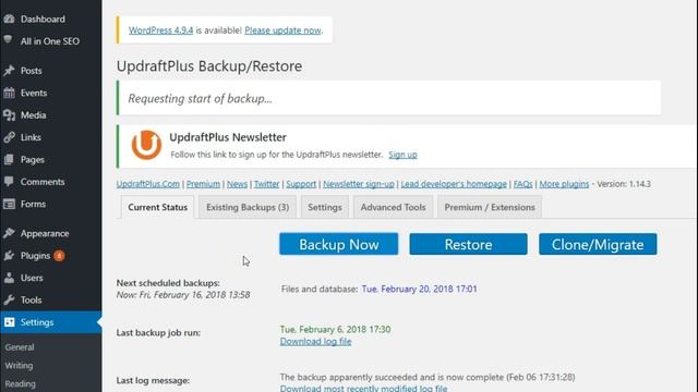 Creating a WordPress backup with UpdraftPlus plugin смотреть онлайн
