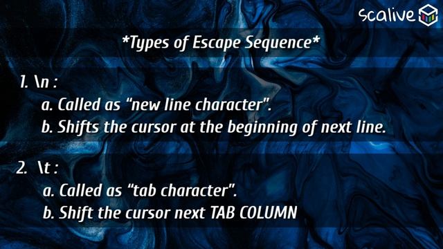 What are Escape Sequences ? || Types of Escape Sequence || - SCALive смотреть онлайн