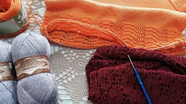 Vlog : вяжу футболку и скатерть , цветут сады ///