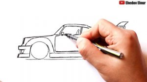 Как нарисовать Порше | рисунки машин | Уроки рисования